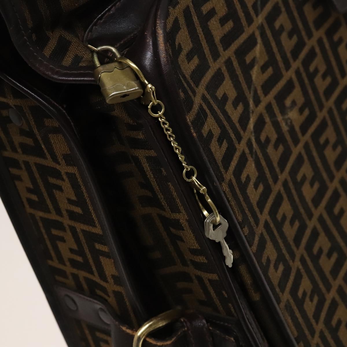 FENDI Zucca Canvas Garment Cover Brown Black gold Auth sw767