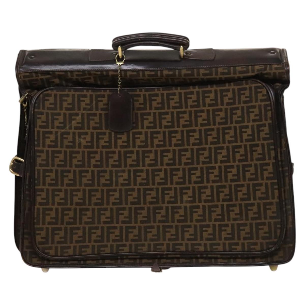 FENDI Zucca Canvas Garment Cover Brown Black gold Auth sw767
