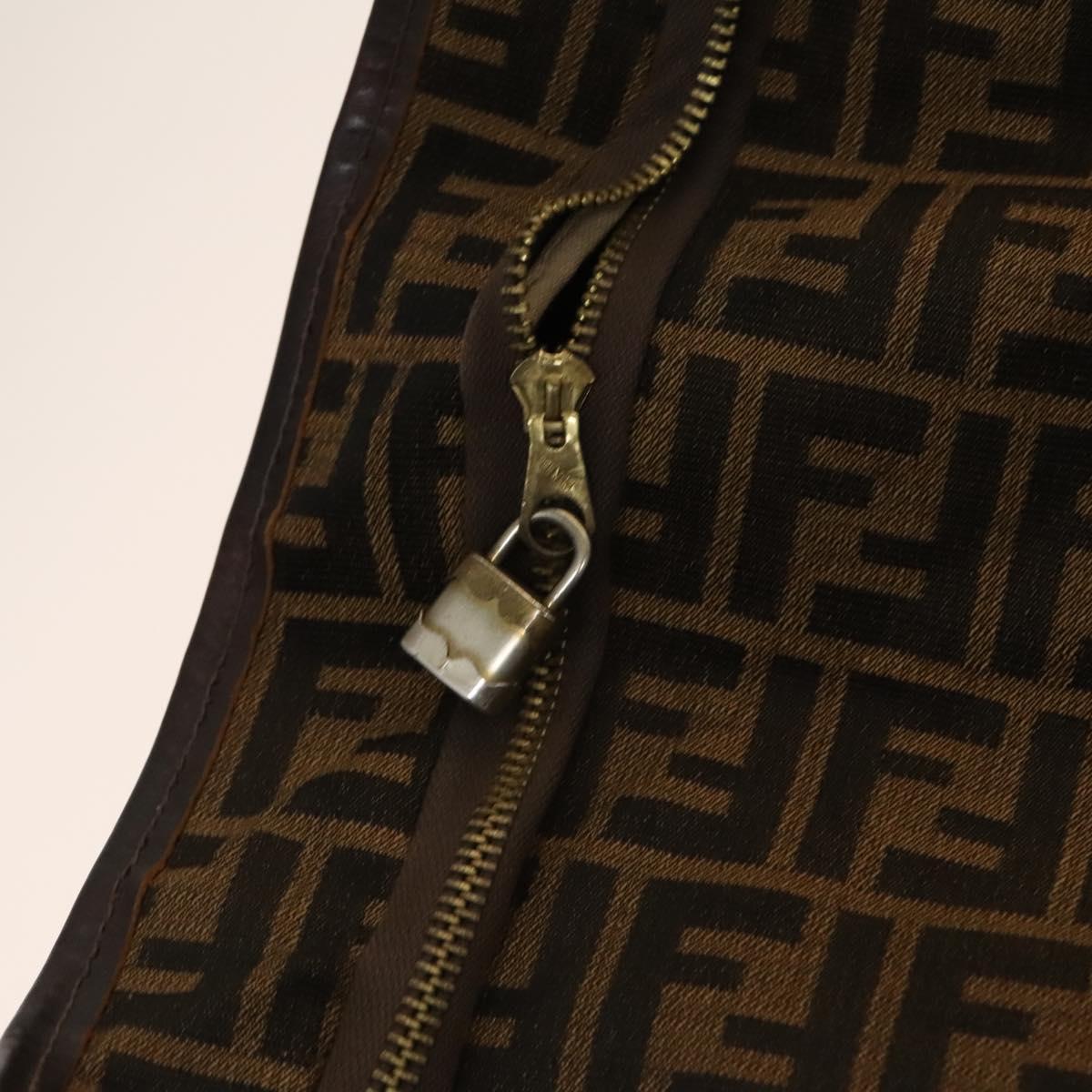 FENDI Zucca Canvas Garment Cover Brown Black gold Auth sw767