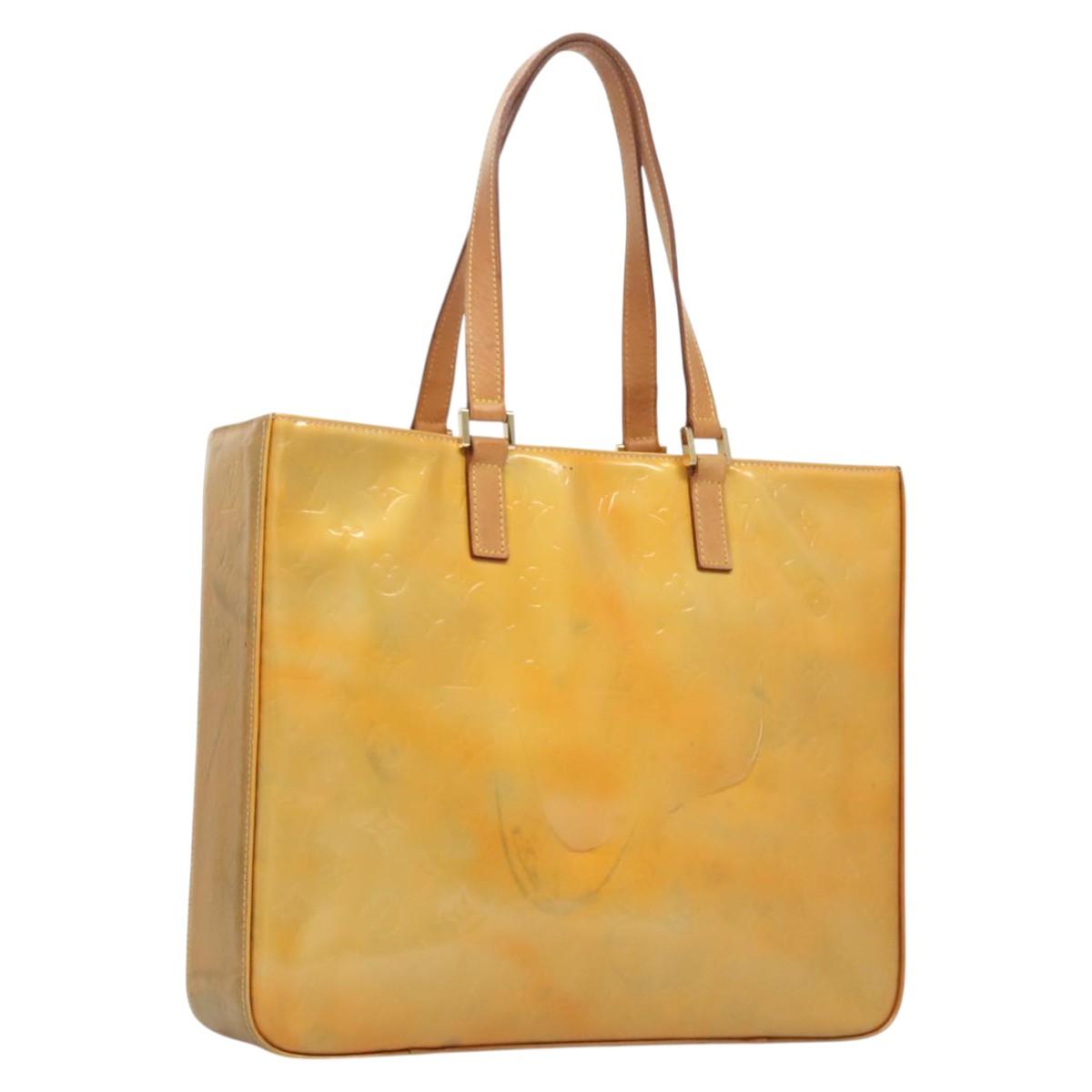 LOUIS VUITTON Monogram Vernis Columbus Tote Bag Gris M91028 LV Auth sw778