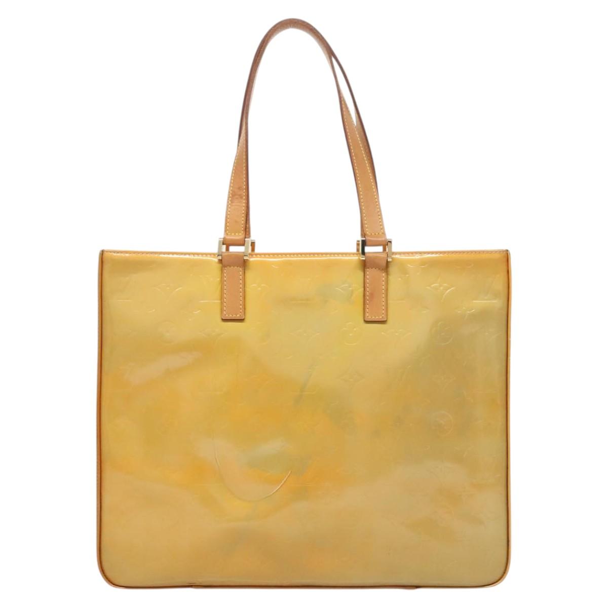 LOUIS VUITTON Monogram Vernis Columbus Tote Bag Gris M91028 LV Auth sw778