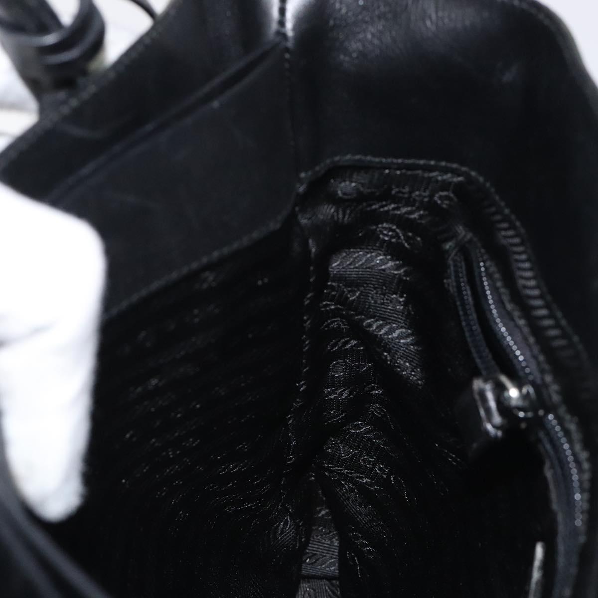 PRADA Tote Bag Nylon Khaki Silver Auth SW785