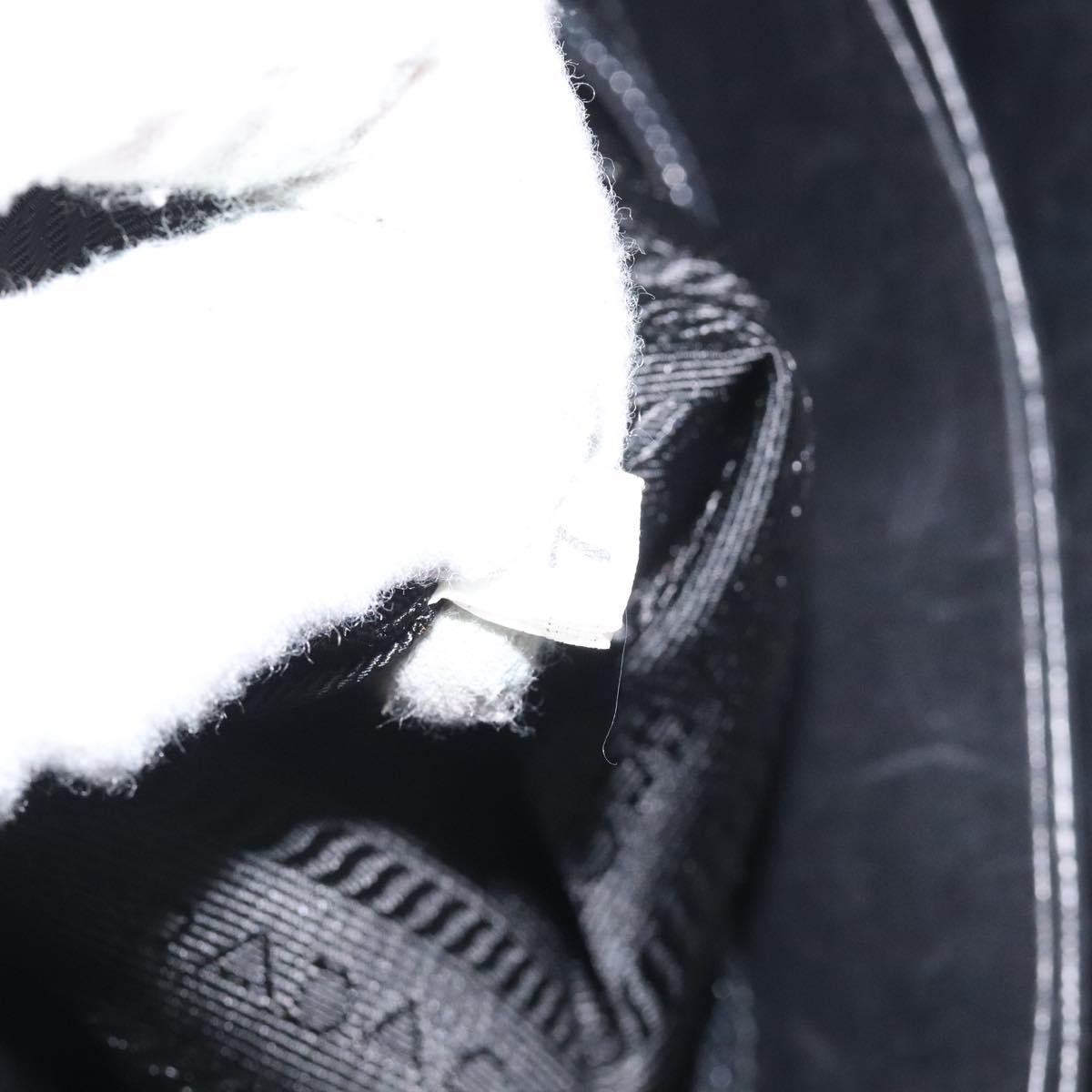 PRADA Tote Bag Nylon Khaki Silver Auth SW785