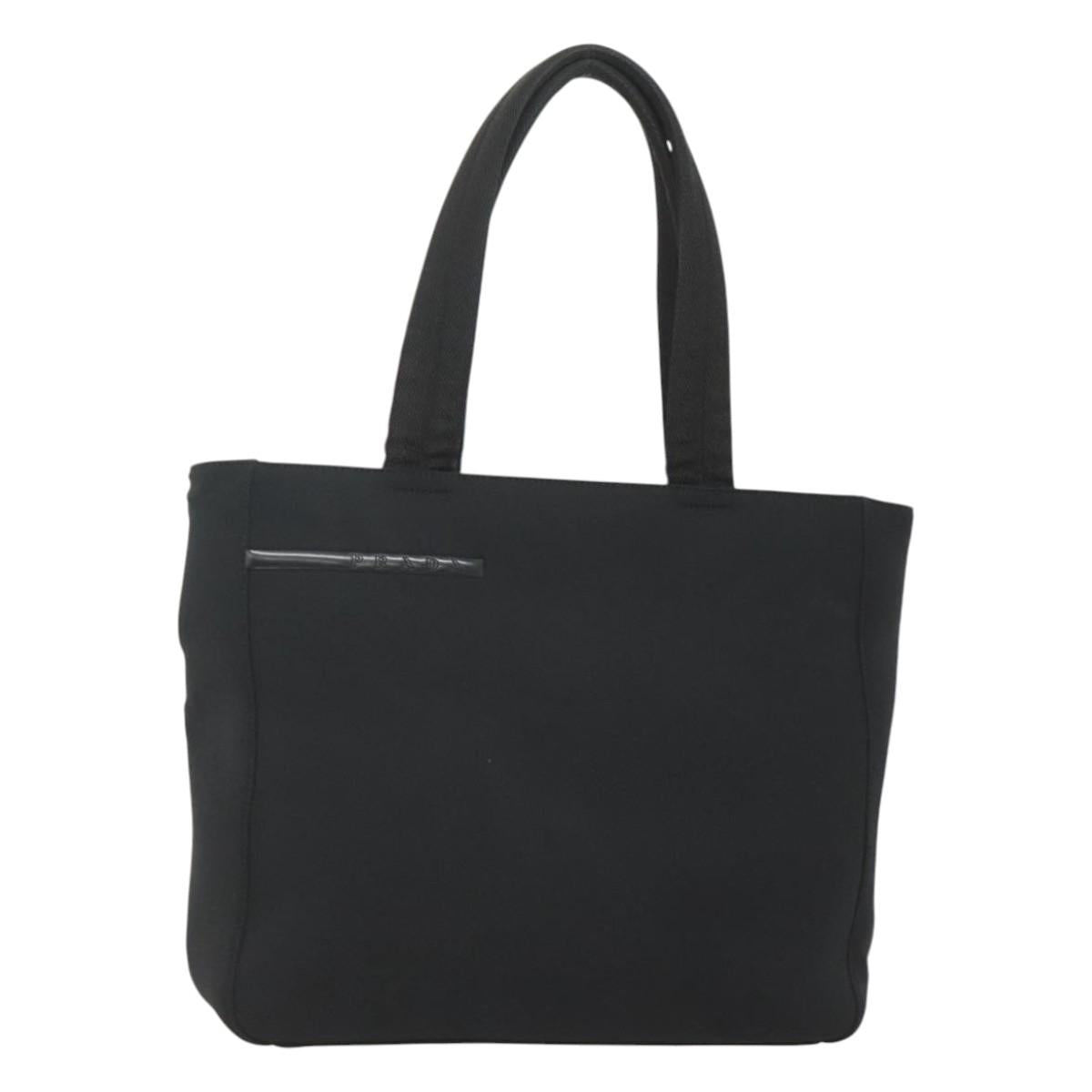 PRADA Sports Tote Bag Canvas Black Silver Auth SW787