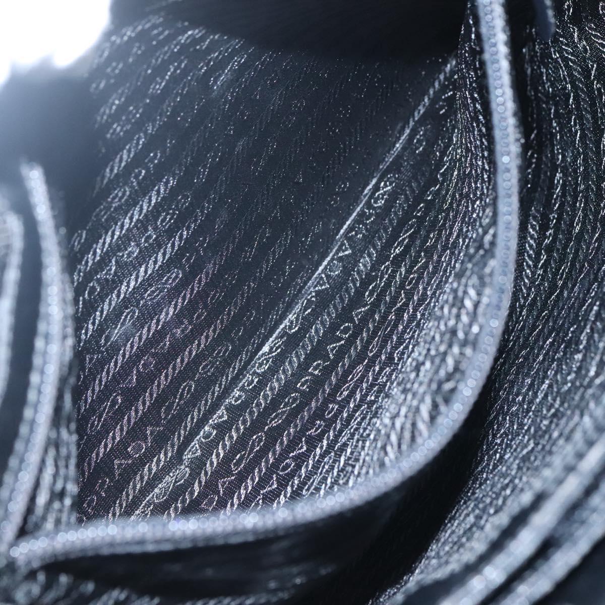 PRADA Sports Tote Bag Canvas Black Silver Auth SW787