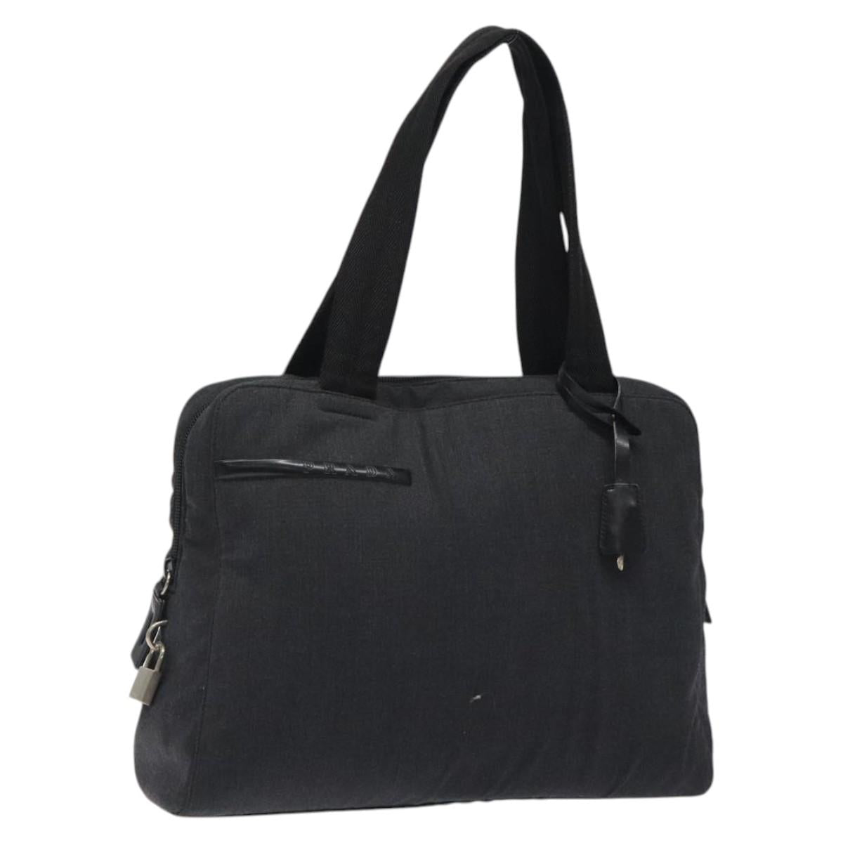 PRADA Sports Shoulder Bag Canvas Gray Silver Auth SW795