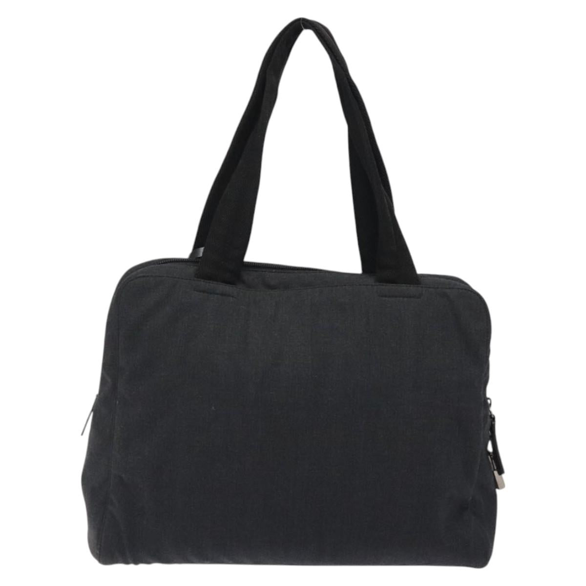 PRADA Sports Shoulder Bag Canvas Gray Silver Auth SW795