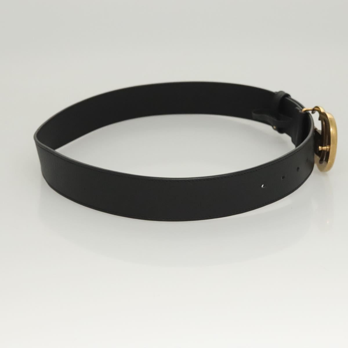 GUCCI GG Marmont Belt Leather 36.6"" Black Gold 400593 Auth SW819