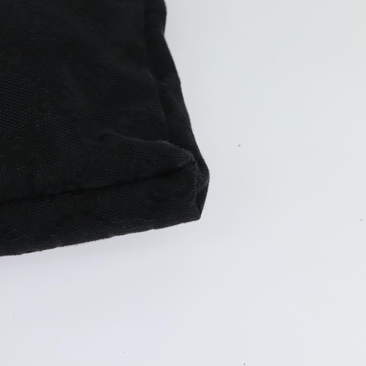 GUCCI GG Canvas Waist bag Black Silver 28566 Auth SW827