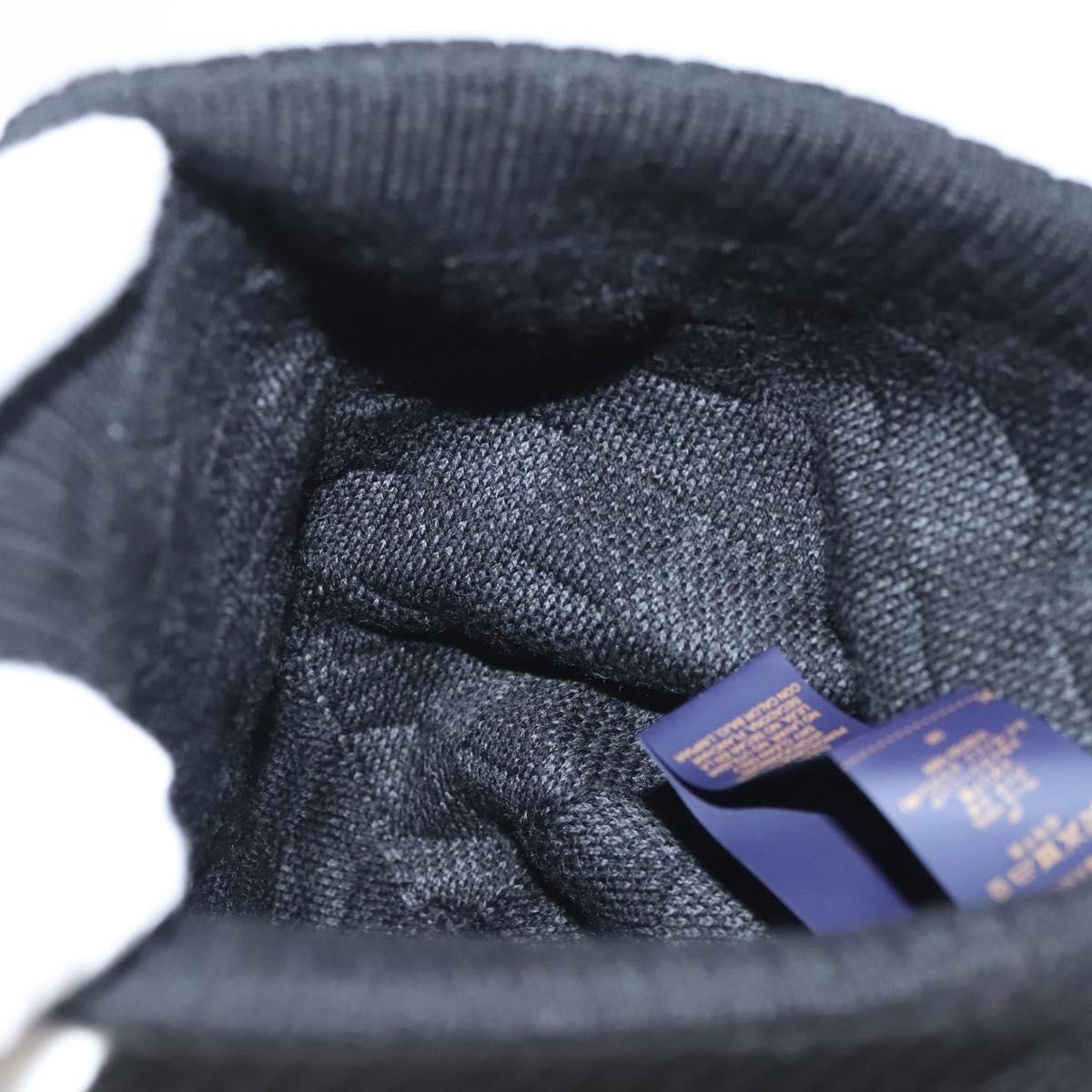 LOUIS VUITTON Knitted Fabrics Beanie Neopti Damier Hat Wool Black M77983 Auth SW875