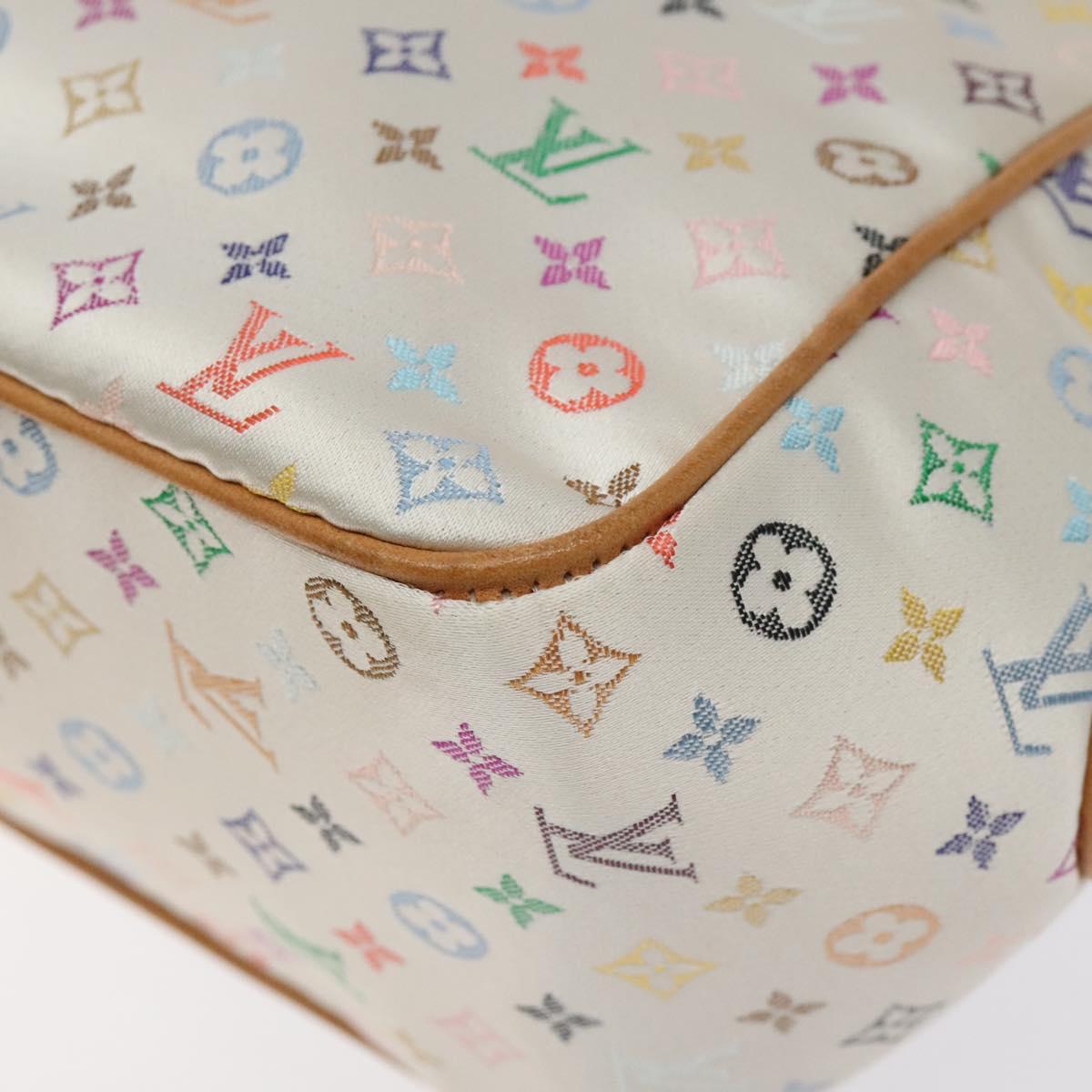 LOUIS VUITTON Monogram Multicolor Abelia Bag Satin White M92936 LV Auth sw895V