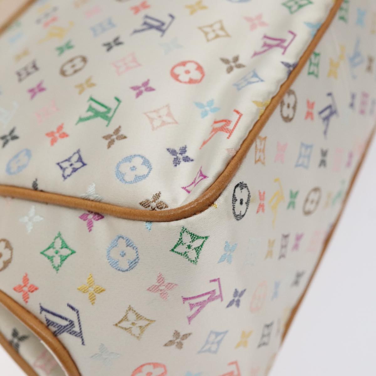 LOUIS VUITTON Monogram Multicolor Abelia Bag Satin White M92936 LV Auth sw895SAV