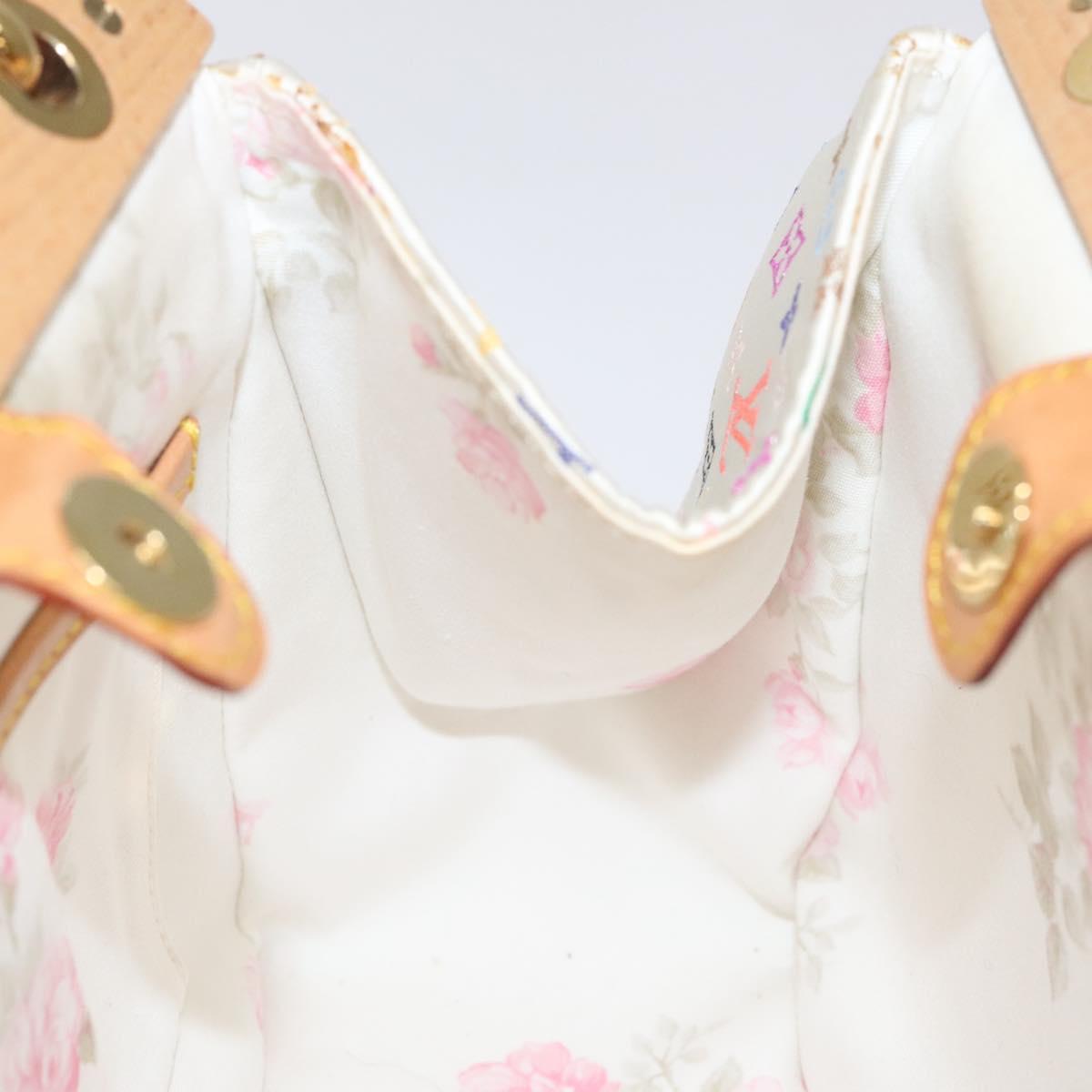 LOUIS VUITTON Monogram Multicolor Abelia Bag Satin White M92936 LV Auth sw895V