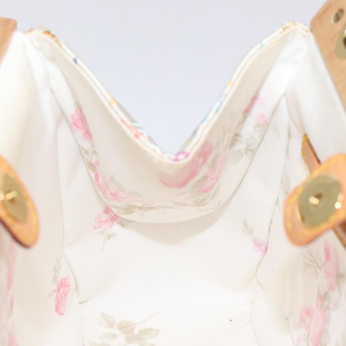 LOUIS VUITTON Monogram Multicolor Abelia Bag Satin White M92936 LV Auth sw895SAV