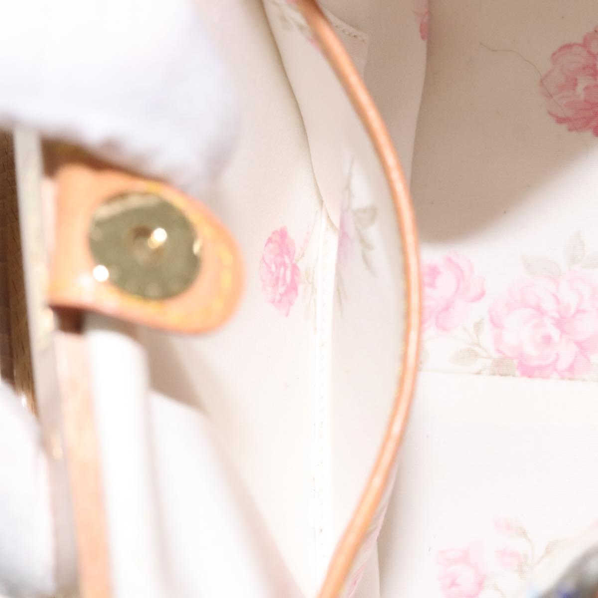 LOUIS VUITTON Monogram Multicolor Abelia Bag Satin White M92936 LV Auth sw895V