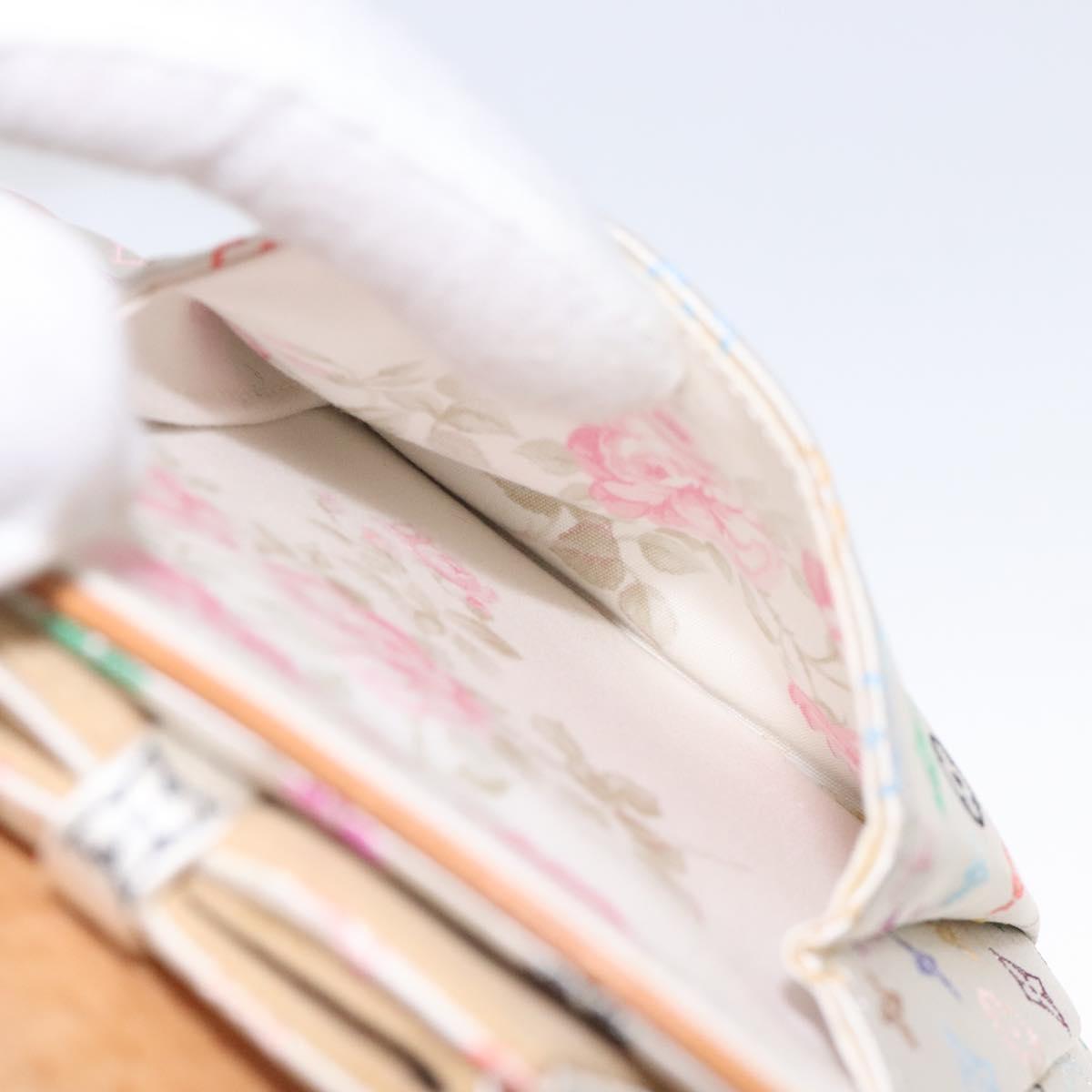 LOUIS VUITTON Monogram Multicolor Abelia Bag Satin White M92936 LV Auth sw895V