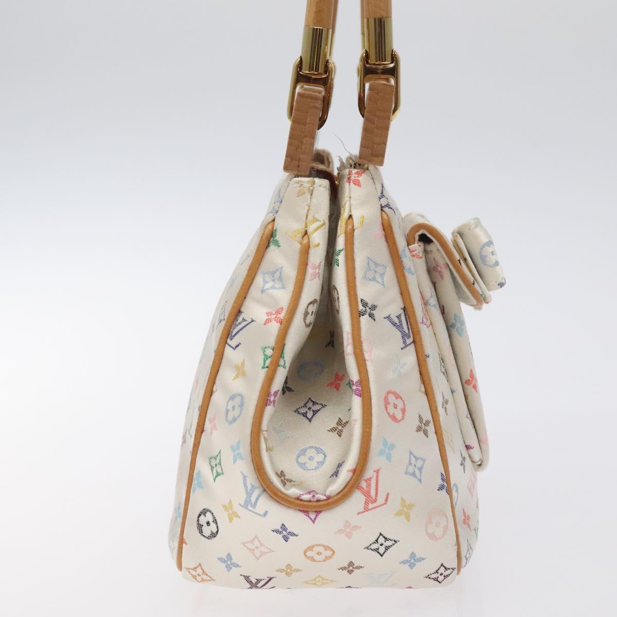 LOUIS VUITTON Monogram Multicolor Abelia Bag Satin White M92936 LV Auth sw895SAV