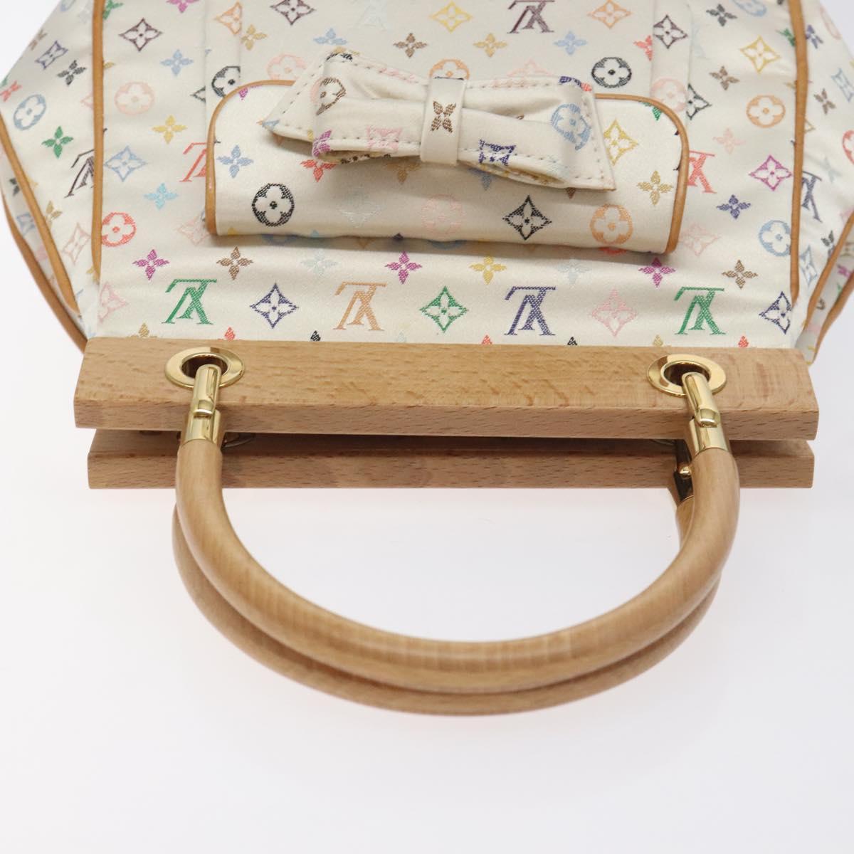 LOUIS VUITTON Monogram Multicolor Abelia Bag Satin White M92936 LV Auth sw895SAV