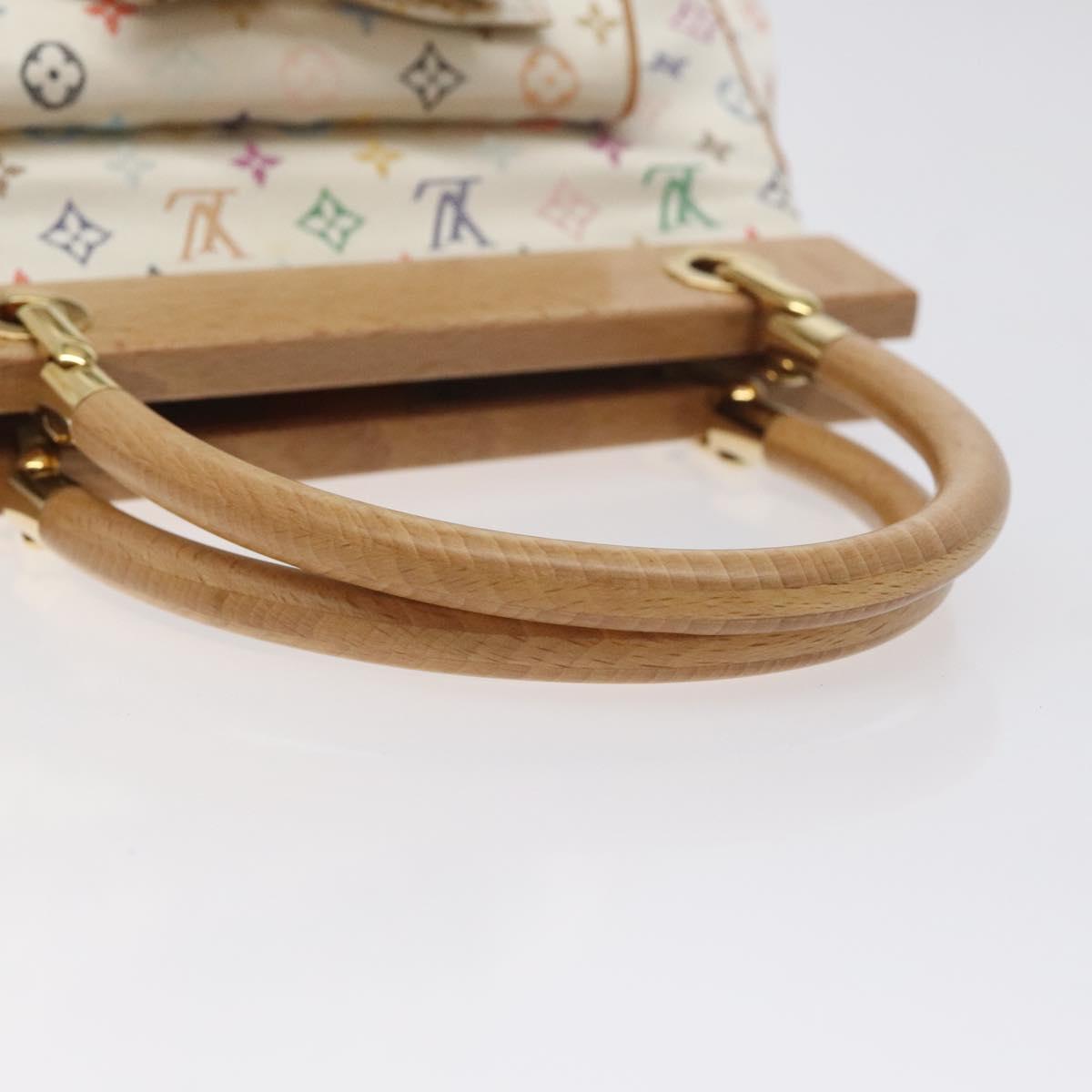 LOUIS VUITTON Monogram Multicolor Abelia Bag Satin White M92936 LV Auth sw895V