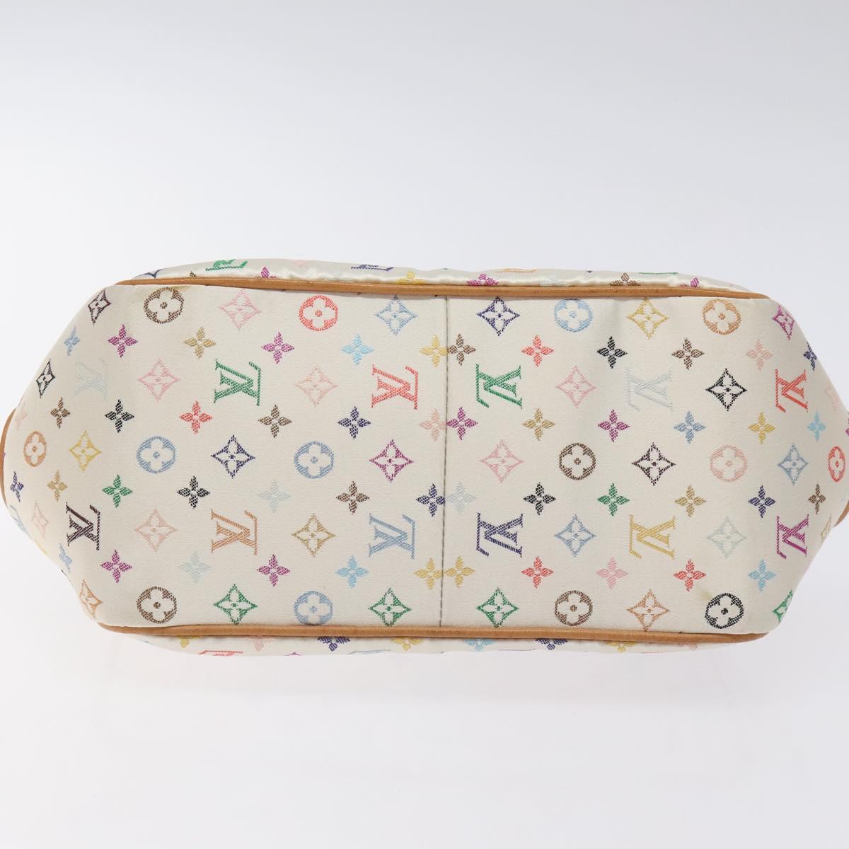 LOUIS VUITTON Monogram Multicolor Abelia Bag Satin White M92936 LV Auth sw895V