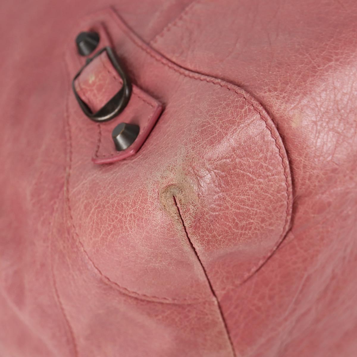 BALENCIAGA The Day Shoulder Bag Leather Pink 292954 Auth sw901V