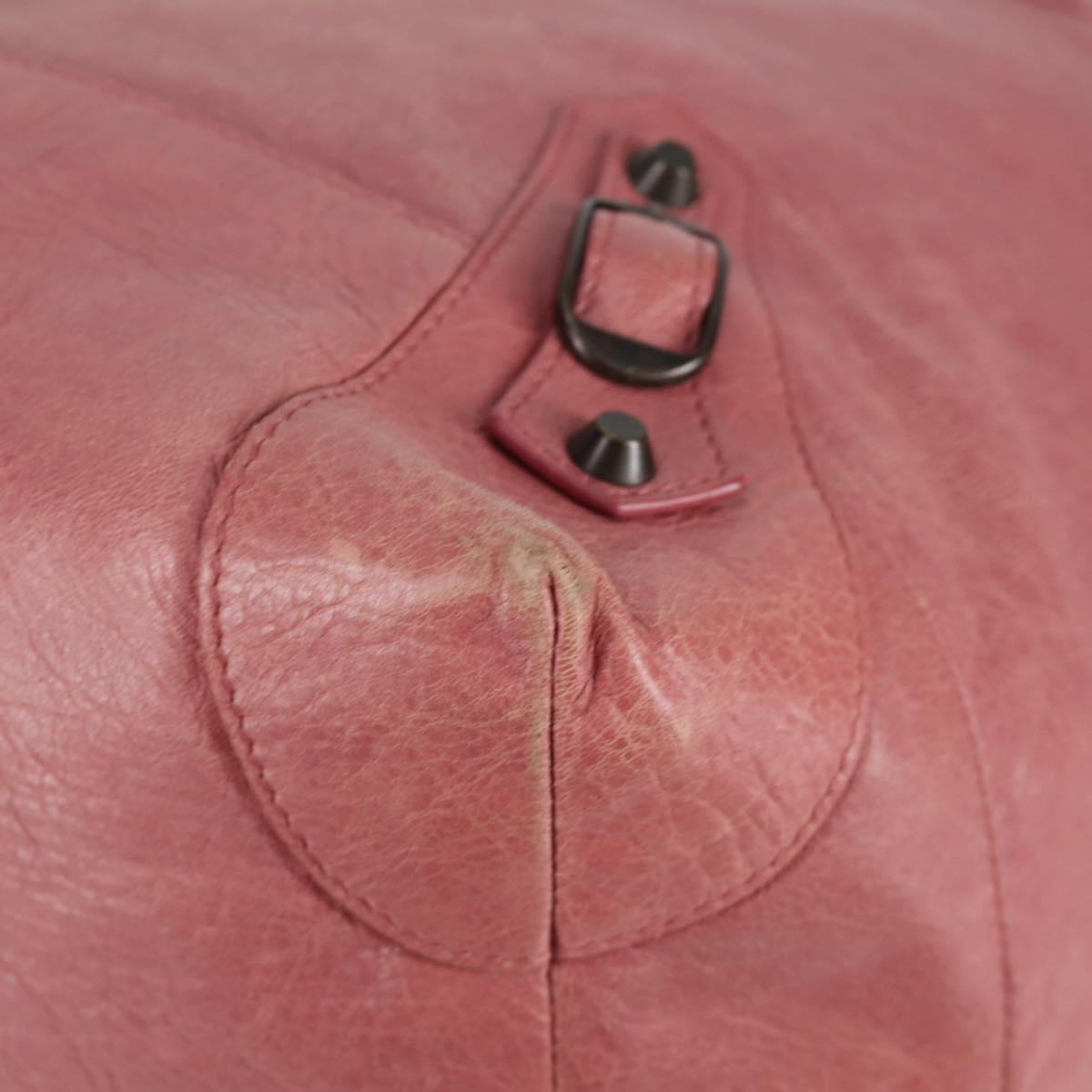 BALENCIAGA The Day Shoulder Bag Leather Pink 292954 Auth sw901V