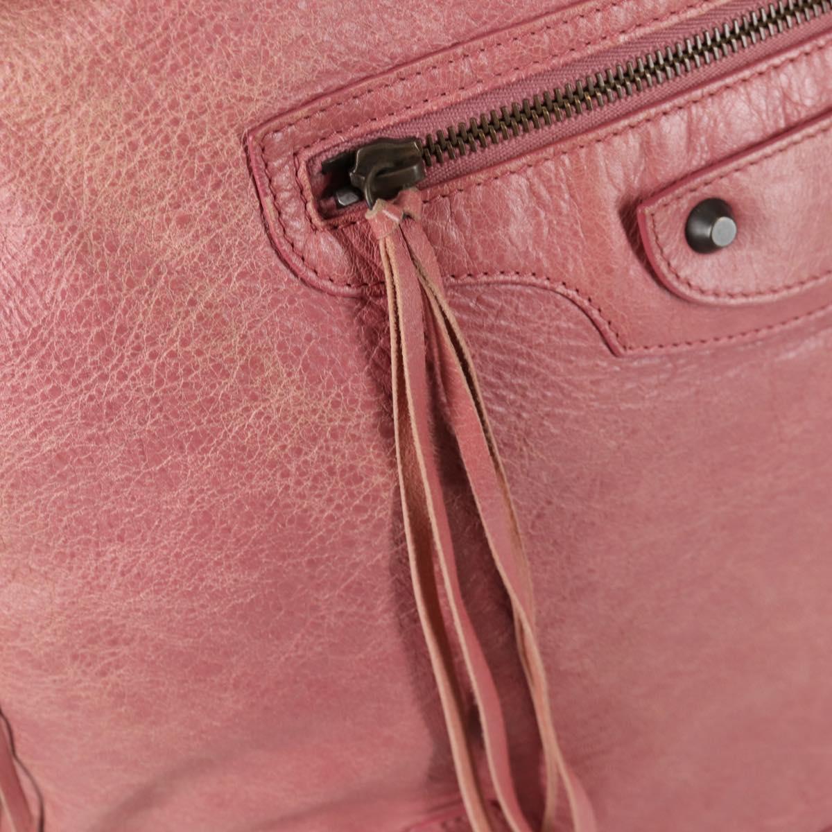 BALENCIAGA The Day Shoulder Bag Leather Pink 292954 Auth sw901V