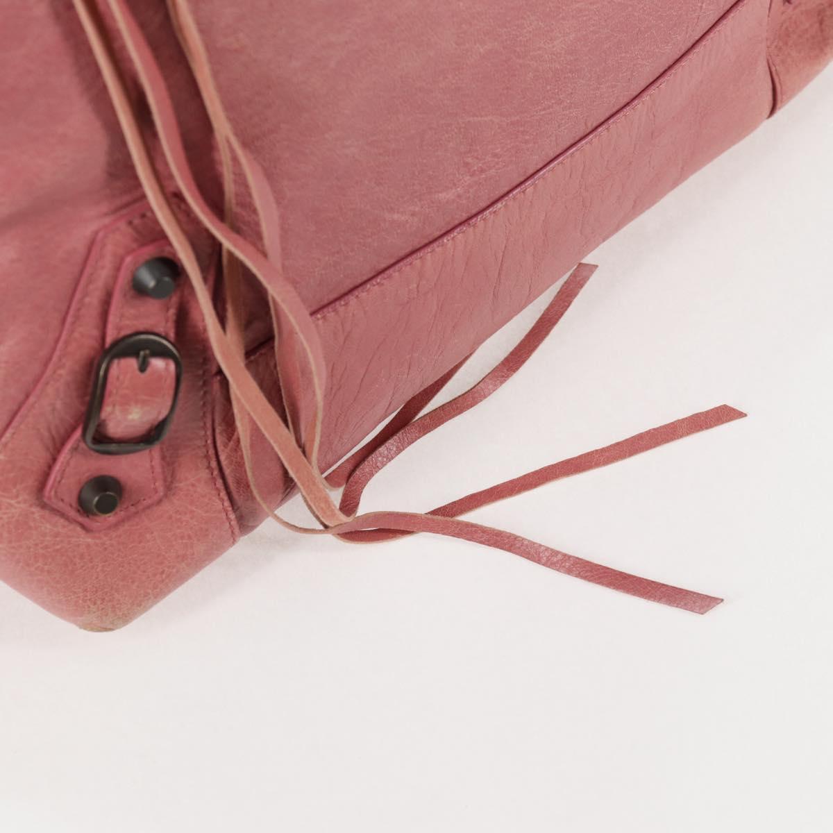 BALENCIAGA The Day Shoulder Bag Leather Pink 292954 Auth sw901V