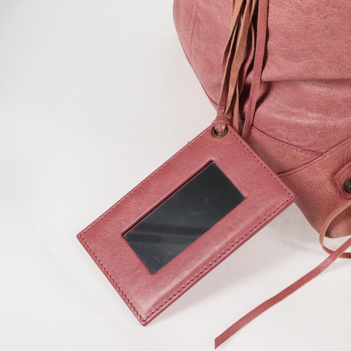 BALENCIAGA The Day Shoulder Bag Leather Pink 292954 Auth sw901V