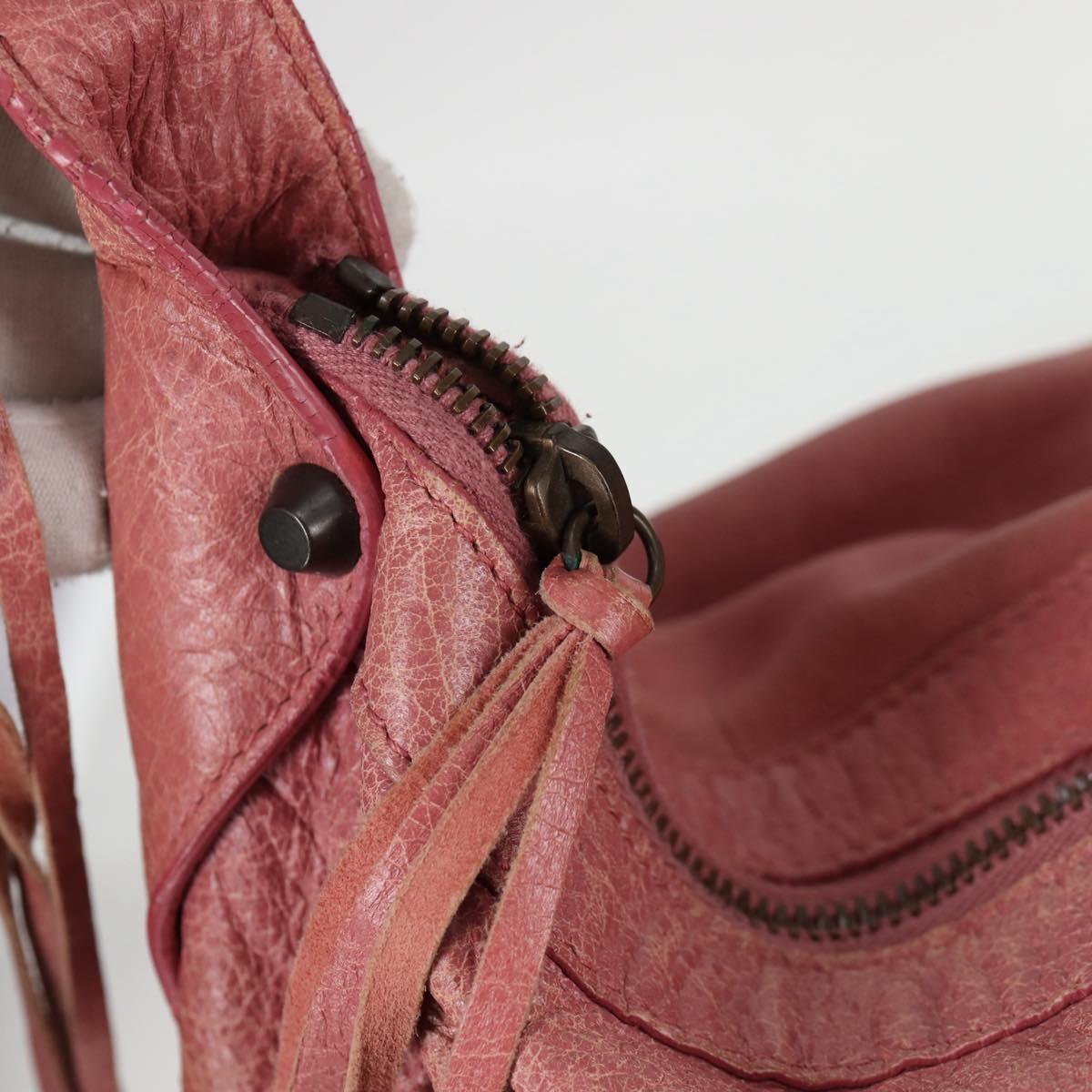 BALENCIAGA The Day Shoulder Bag Leather Pink 292954 Auth sw901V