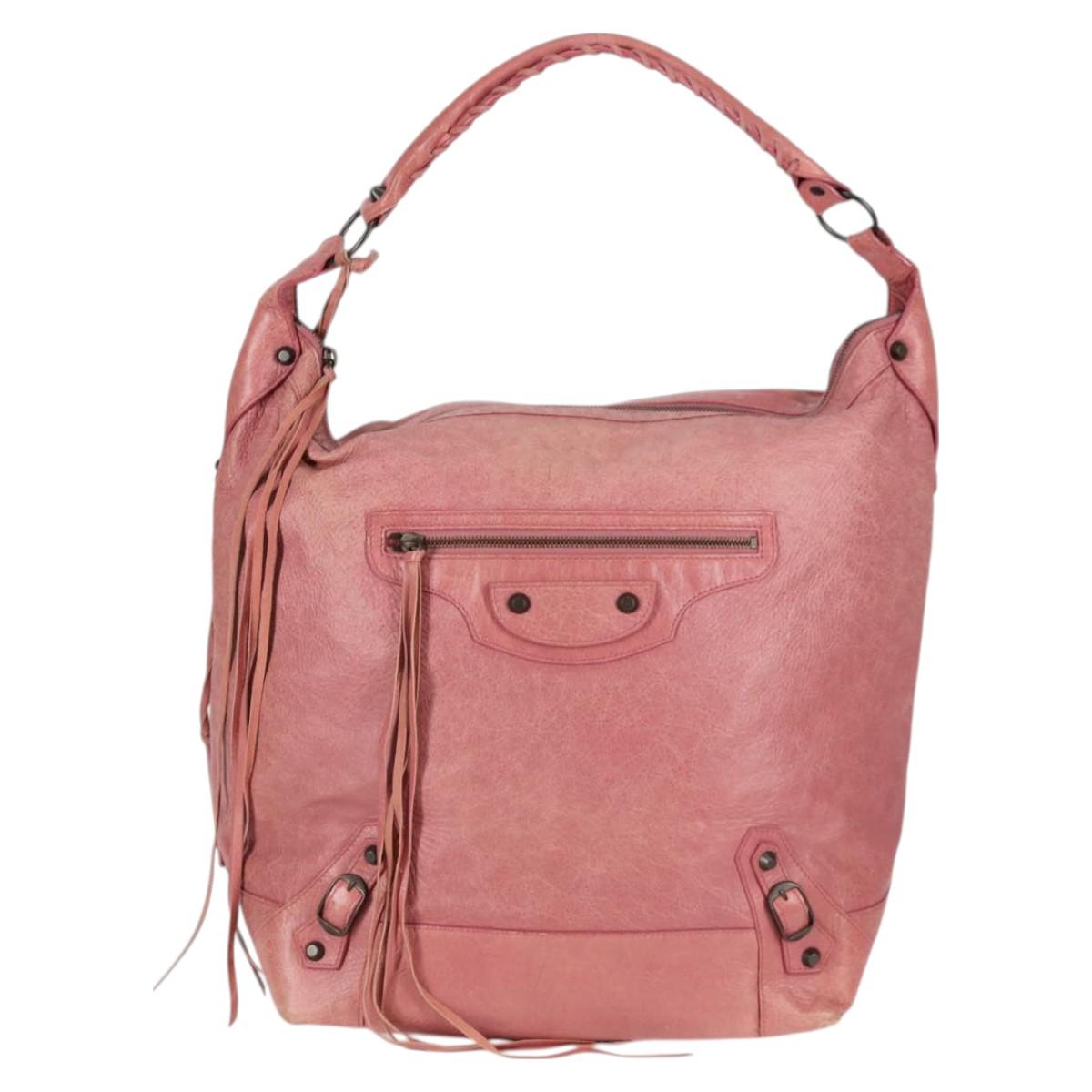 BALENCIAGA The Day Shoulder Bag Leather Pink 292954 Auth sw901V