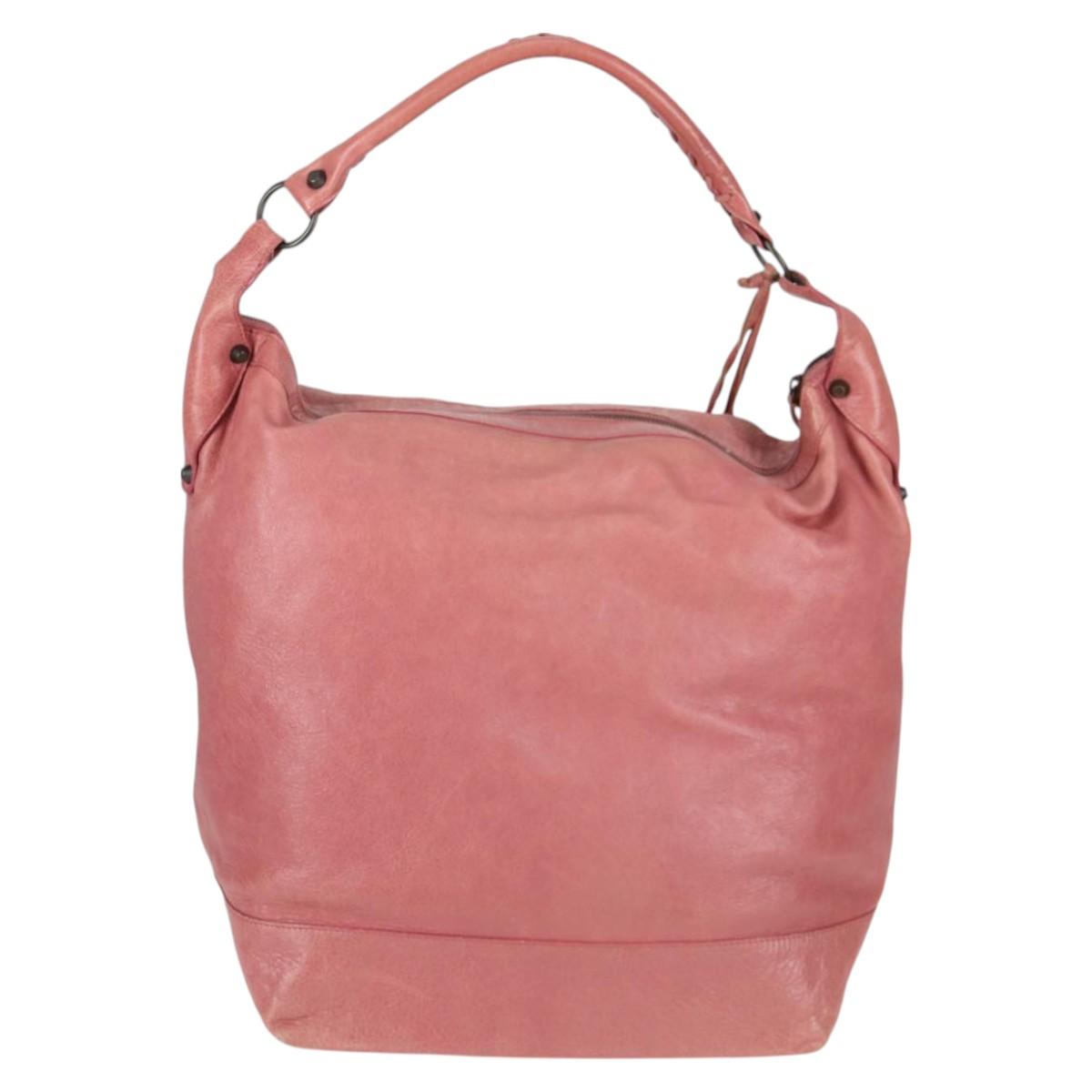 BALENCIAGA The Day Shoulder Bag Leather Pink 292954 Auth sw901V
