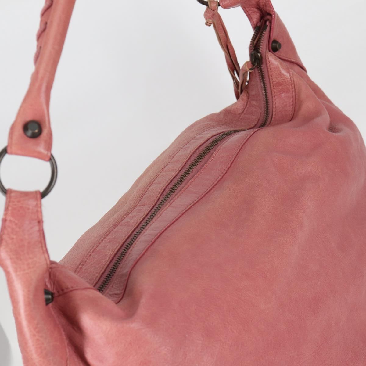 BALENCIAGA The Day Shoulder Bag Leather Pink 292954 Auth sw901V