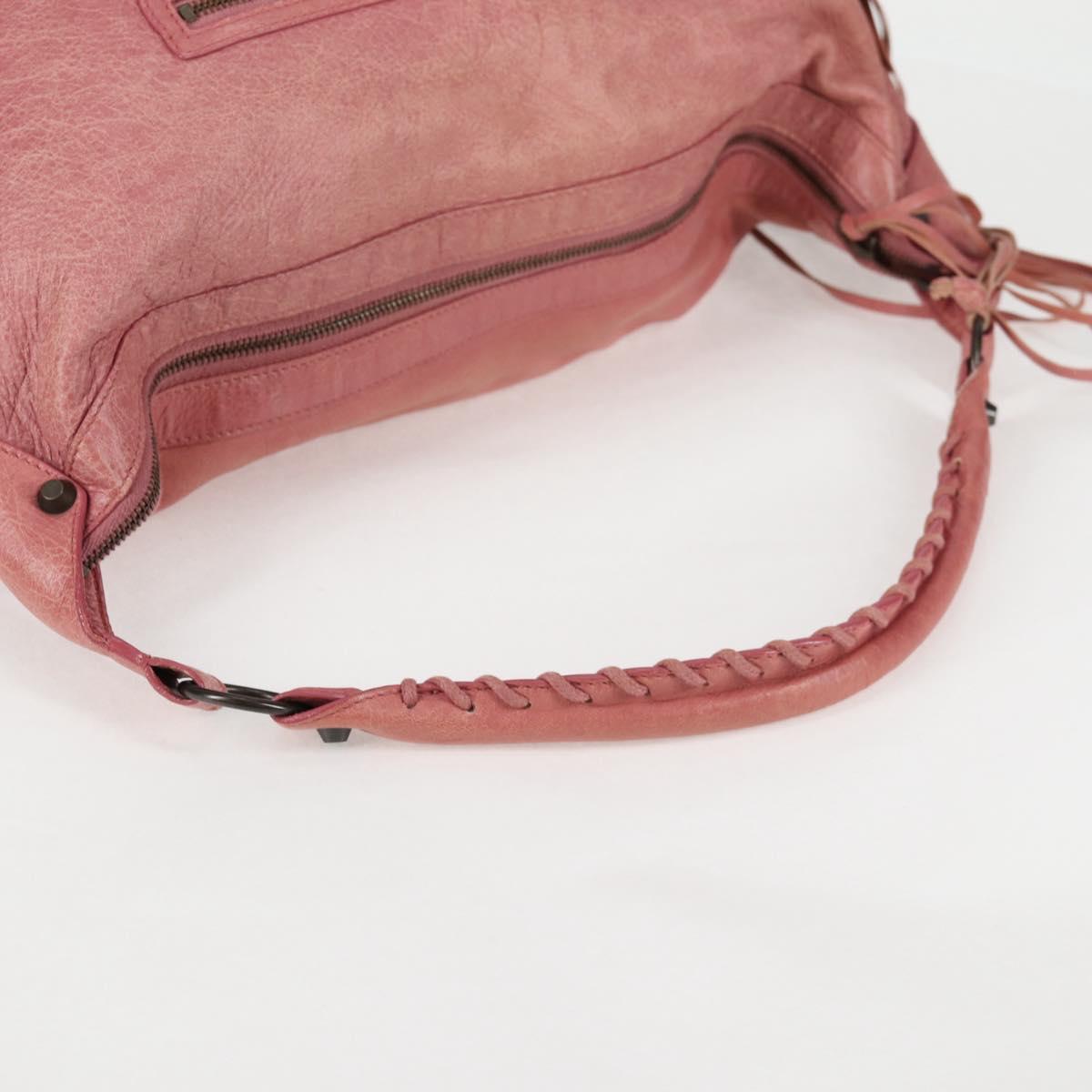 BALENCIAGA The Day Shoulder Bag Leather Pink 292954 Auth sw901V