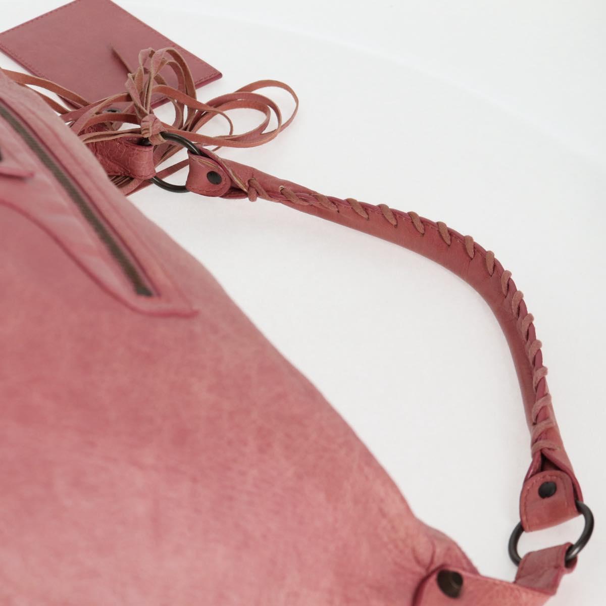 BALENCIAGA The Day Shoulder Bag Leather Pink 292954 Auth sw901V