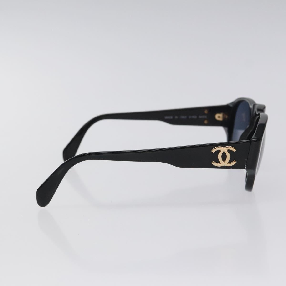CHANEL Sunglasses plastic Black CC Auth SW917