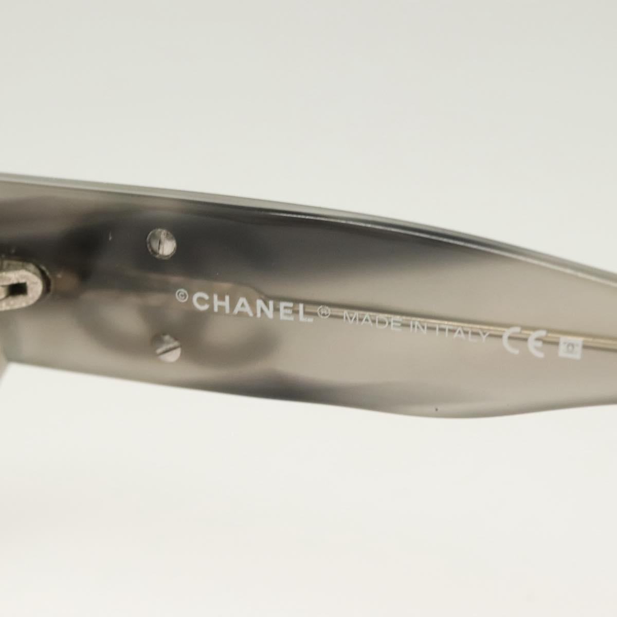 CHANEL Sunglasses plastic Gray CC Auth SW922