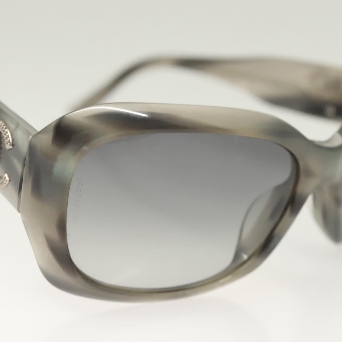 CHANEL Sunglasses plastic Gray CC Auth SW922