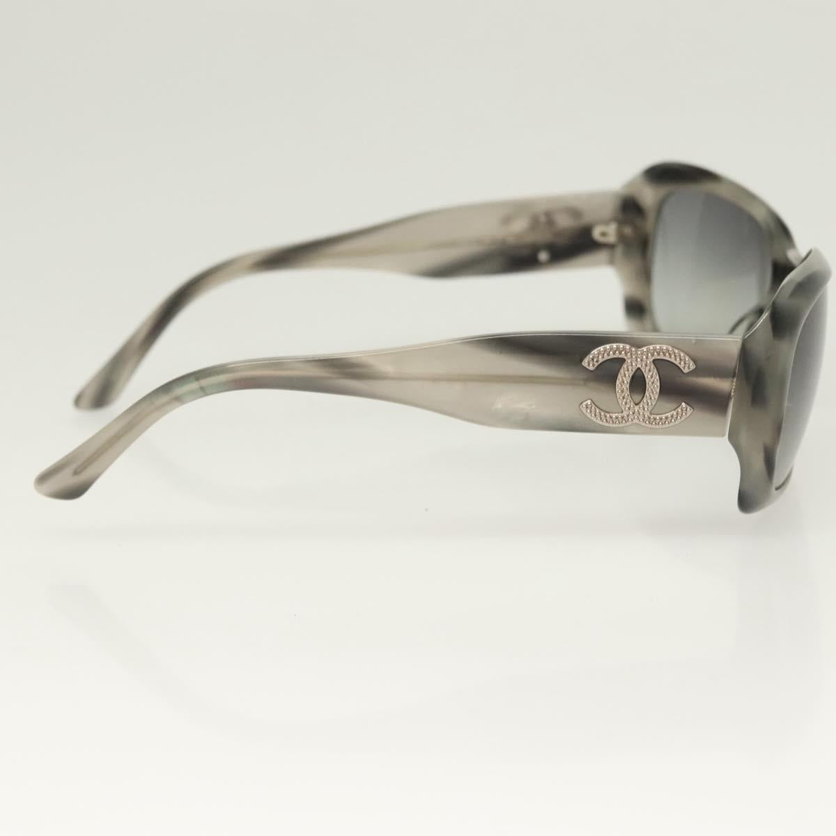 CHANEL Sunglasses plastic Gray CC Auth SW922