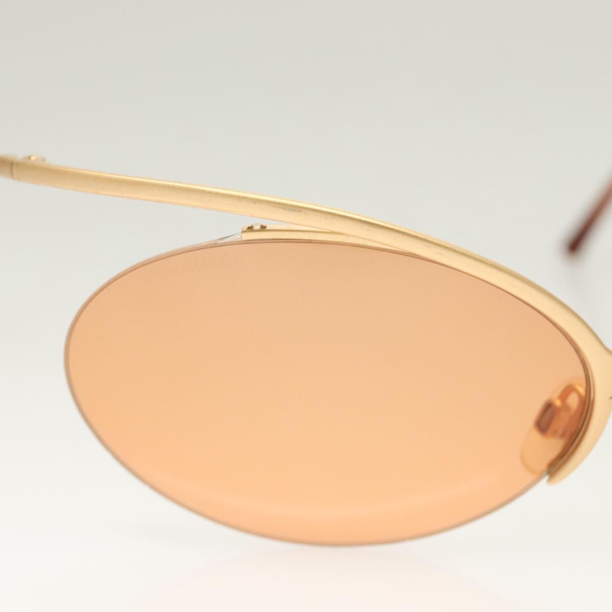 CHANEL Sunglasses metal Orange CC Auth SW927