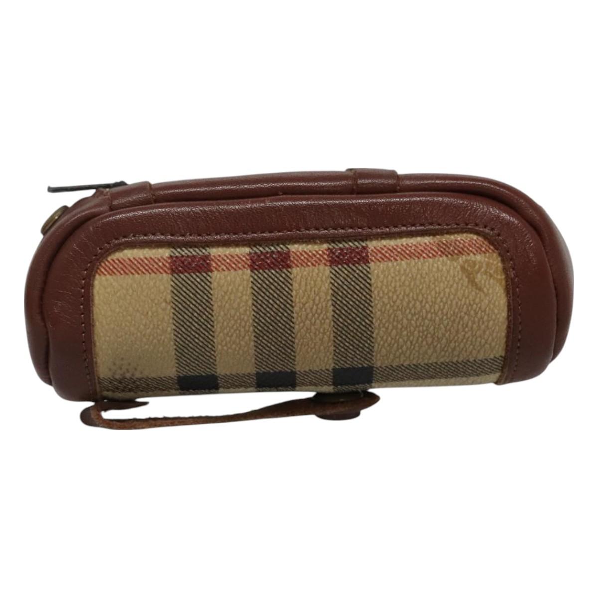 Burberrys Nova Check Golf Ball Case PVC set Beige Auth SW938