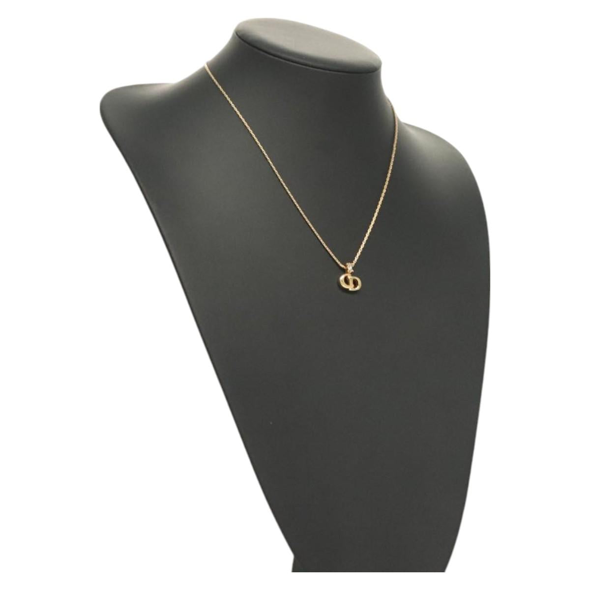 Christian Dior Necklace metal Gold Auth SW947