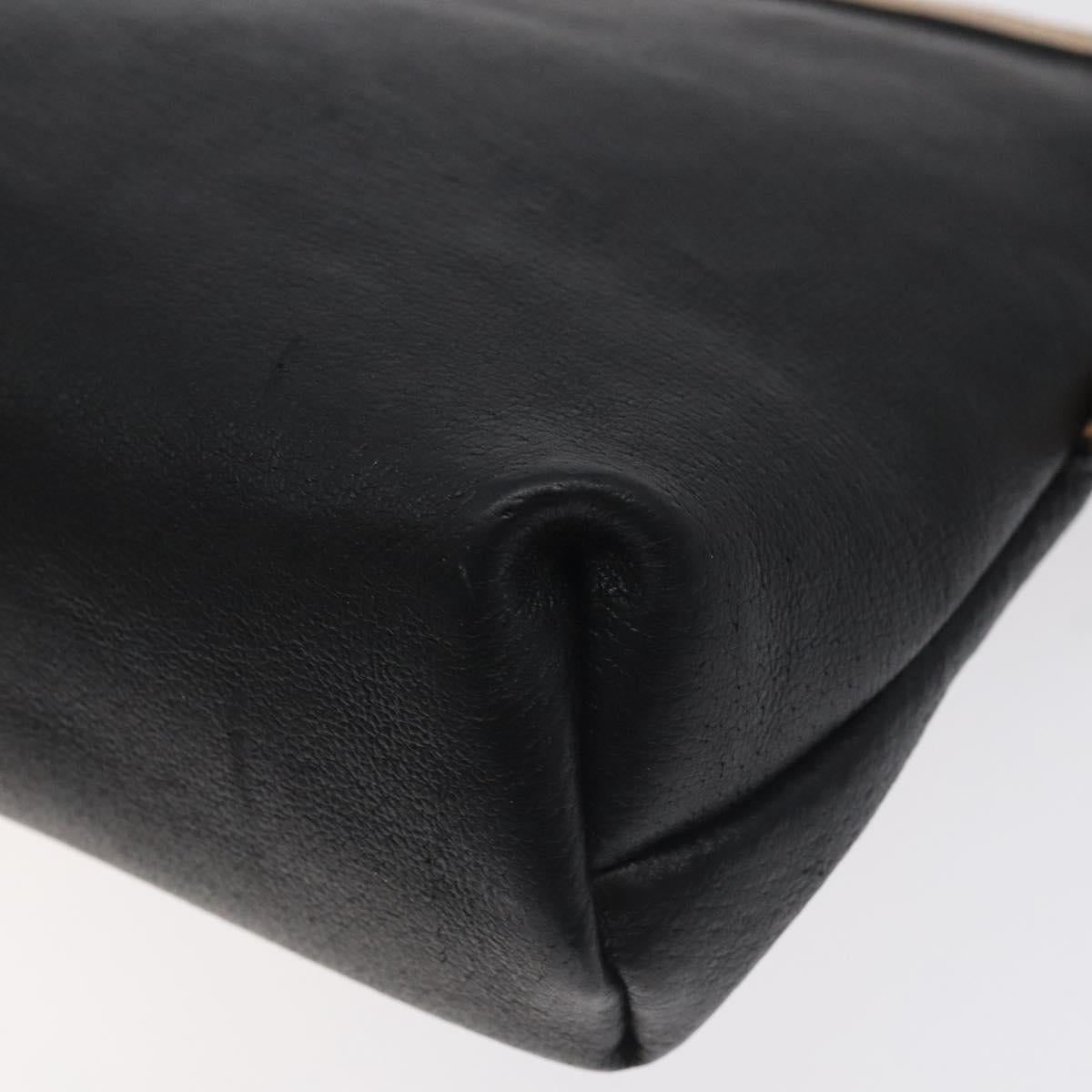GUCCI Shoulder Bag Leather Black Auth SW966
