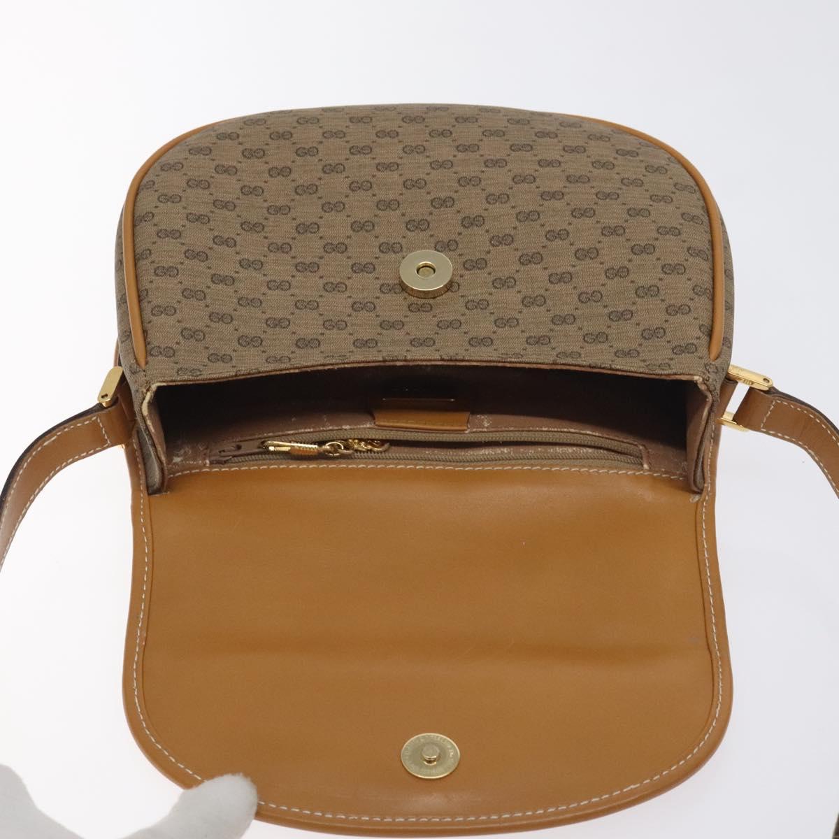 GUCCI Micro GG Supreme Shoulder Bag PVC Beige Gold 007 58 0074 Auth SW968