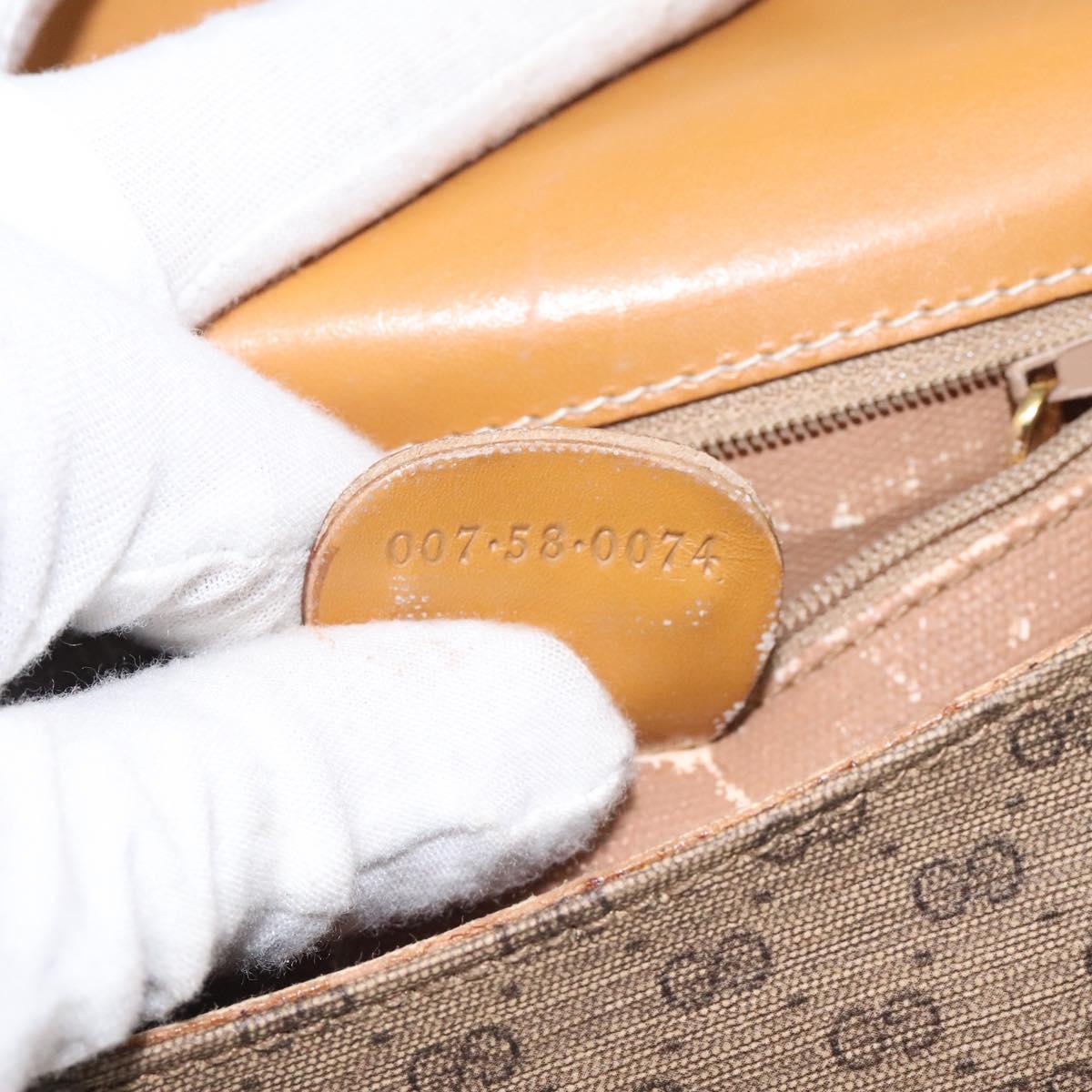 GUCCI Micro GG Supreme Shoulder Bag PVC Beige Gold 007 58 0074 Auth SW968