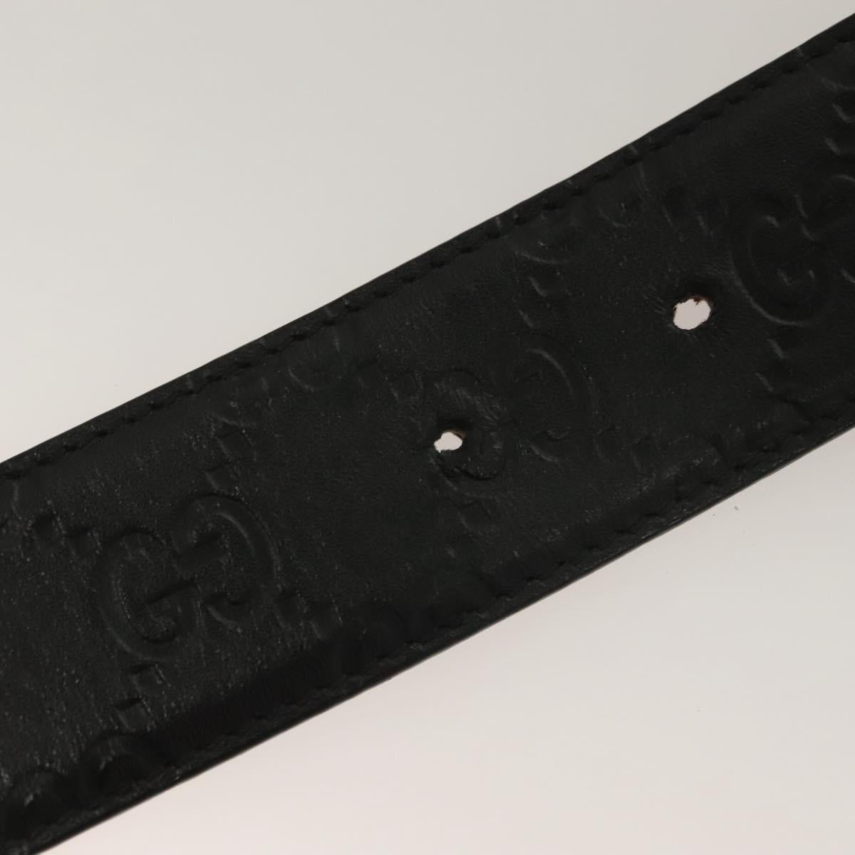 GUCCI GG Canvas Guccissima Belt Leather 40.9"" Black Auth SW970