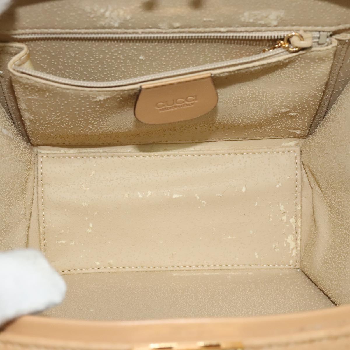 GUCCI Hand Bag Leather 2way Beige Gold 000 781 0235 Auth SW973