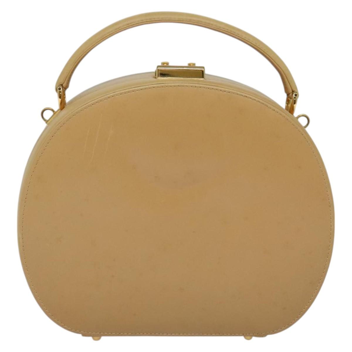 GUCCI Hand Bag Leather 2way Beige Gold 000 781 0235 Auth SW973