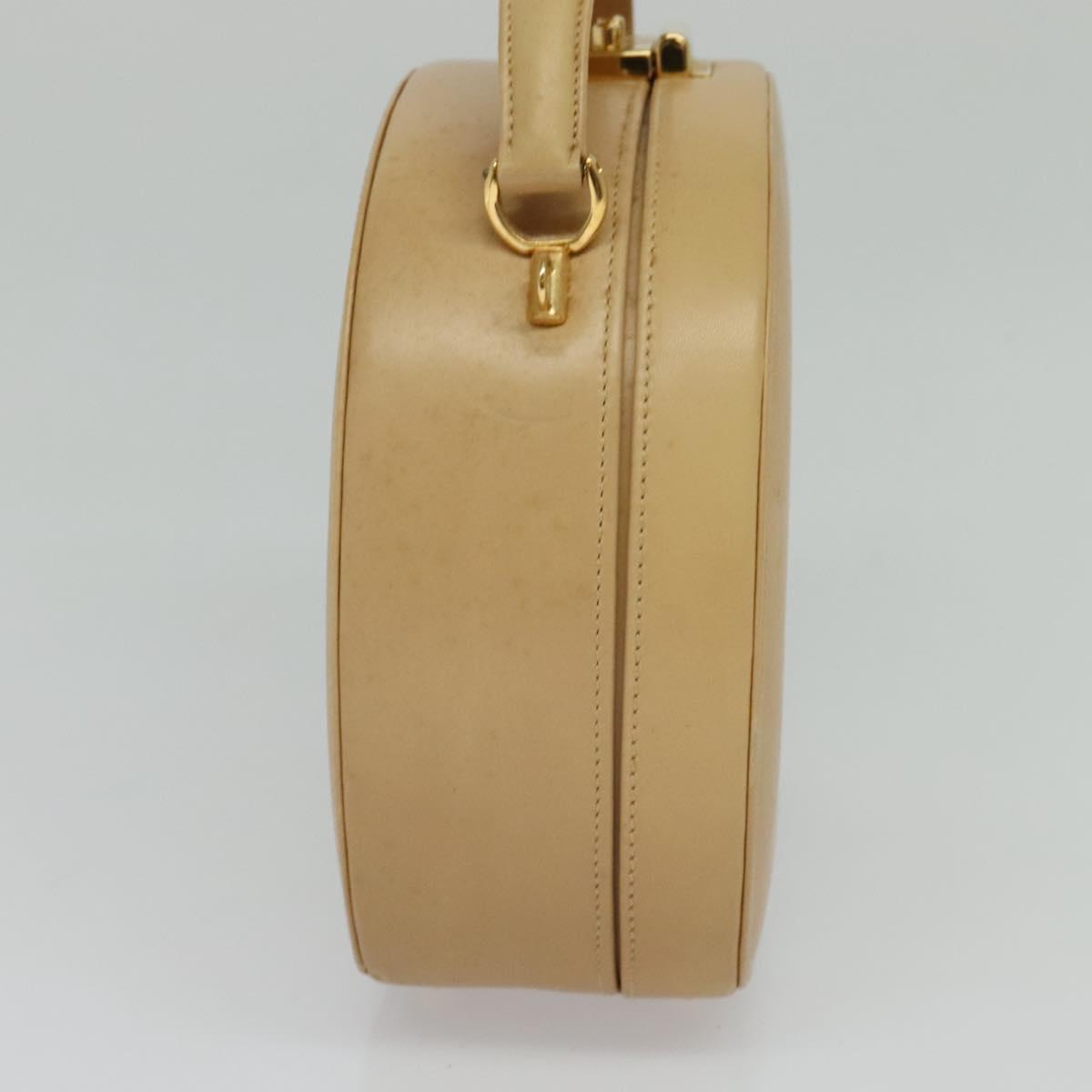 GUCCI Hand Bag Leather 2way Beige Gold 000 781 0235 Auth SW973
