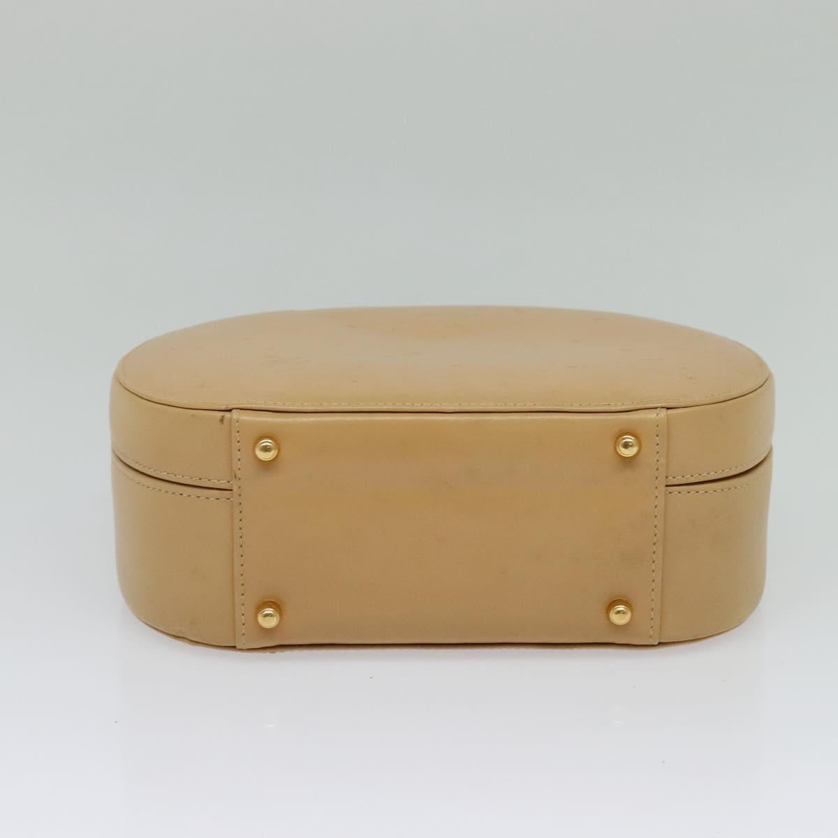 GUCCI Hand Bag Leather 2way Beige Gold 000 781 0235 Auth SW973